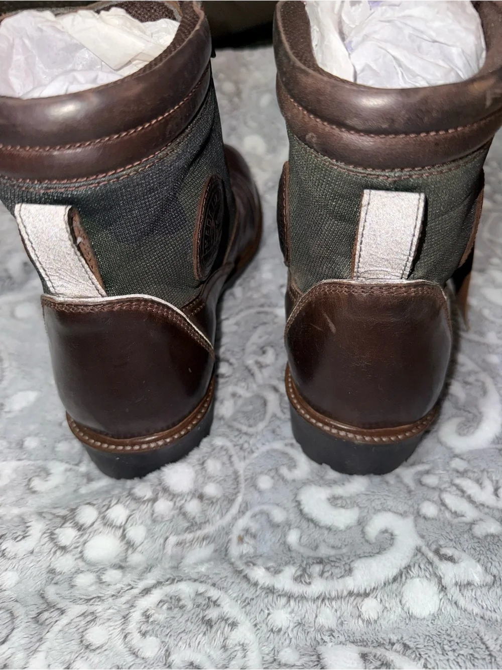 Royal Enfield Stellar Brown Camo Leather Motorcycle Riding Boots Men’s 11